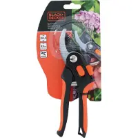 Black & Decker Tuinschaar - 20,3 CM - Gehard Stalen Bladen - 13 MM Knipdikte - Zwart/ Oranje