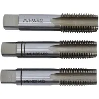 AWTOOLS schroefdraadgemaal M2, HSS, M16x2,00, set van 3 stuks.