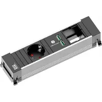 Bachmann POWER FRAME Klein 1x geaard stopcontact 1x USB Oplader 1x ABD