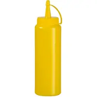 Hendi Handige dispenser flacon – 0,7L – hygiënisch afsluitdopje – vaatwasmachinebestendig – geel