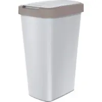 Prosperplast Afvalbak COMPACTA Q FLAP - inhoud: 45 liter, kleur: grijs met een lichtbruin deksel