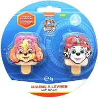 Take Care Paw Patrol Kinderen Lipbalsem - Vegan - Set van 2 - Aardbei en Kers Smaak - Inclusief Schattige Hanger