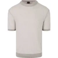 BOSS T-shirt gebreid beige BOSS Orange Kantonio structuur