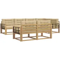 vidaXL Buiten bank set 6 st Wit en Beige Polyester
