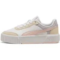Puma Carina Mia leren sneakers wit/lichtgeel/lichtroze Jongens/Meisjes Leer - maat 37