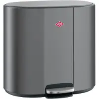 Wesco Multicollector 2 Prullenbak Afvalscheiding (2x25 Liter) | 50 Liter | Metaal - Mat grafiet | Duo Pedaalemmer met Soft Close en Geurfilter