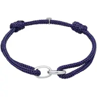 KUZZOI - Armband - Heren schakels ovaal met nylon in 925 sterling zilver - Heren