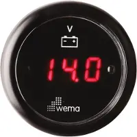 Wema Blackline 8-32v Digital Voltmeter Zwart 52 mm