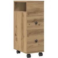vidaXL Badkamerkast smal met wielen bewerkt hout artisanaal eiken