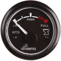 Wema Blackline Usa Standard Water Level Indicator 12-24v Zwart 52 mm