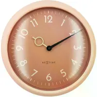Nextime Wandklok 30,5cm - Stil - Perzik - ABS - 'Golden Hour Wall'