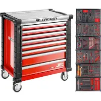 Facom JETCMM215BNL Gereedschapswagen 8 laden M4A | Foam met 6 gevulde laden | Rood - JETCMM215BNL