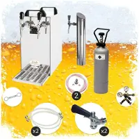 Ich-zapfe Complete set - Biertap - Kontakt 40 2-kraans droogkoeler, 50 liter/u - Beertender, Thuistap, Bierkoeler - met Fustkoppeling Type A
