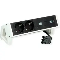 Bachmann DESK2 2xbeschermend contact USB C, USB-lader 30W 0,2m GST18 wit