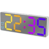 Nuvance digitale wekker – led klok – dubbel alarm – geluidactivatie – wit – 16 x 6,2 x 2,5 cm