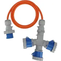 Brennenstuhl CEE-verlengkabel 3x CEE 230V-koppeling | 2m | oranje | H07RN-F 3G2,5 | IP67 - 1167670202
