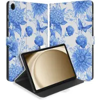B2Ctelecom Samsung Galaxy Tab A9 Plus Tablethoesje Flowers Blue