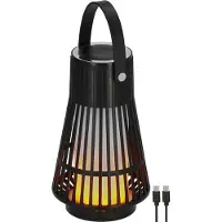 Brennenstuhl Oplaadbare led outdoor lamp FL 100 A (IP44, vlam effect, vervangbare accu, max. 20u brandduur, USB C oplaadfunctie, campinglamp, sfeerverlichting voor tuin & outdoor)