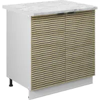 Vicco Fame-Line Wastafelkast – 80 cm met legplank, WB Marmer Eiken paneel