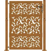 vidaXL Poort met bladontwerp 100x125 cm weervast staal