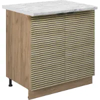 Vicco Fame-Line Keukenonderkast – 80 cm met legplank, WB Marmer Eiken paneel