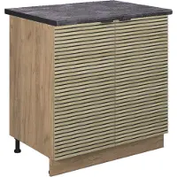 Vicco Keukenonderkast Fame-Line Eiken paneel 80 cm met legplank, WB Antraciet, Model 51360
