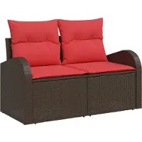 vidaXL Bankstel 10 st Bruin [Synthetisch]: Poly Riet