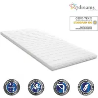 DS Produkte topdekmatras met visco-elastische koudschuimvulling - 140 x 200 x 4,5 cm - matrashoes, matrasbeschermer orthopedisch met memory foam effect