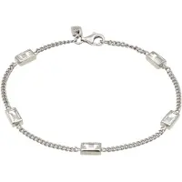 KUZZOI - Armband - Armband Heren Rechthoek Pantserketting Topaas Smaragdgeslepen Wit 925 Sterling Zilver Geschenken voor Mannen 21 cm - Heren