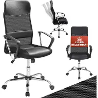 Casaria Ergonomische Bureaustoel Zwart Kunstleer 122x51x52cm