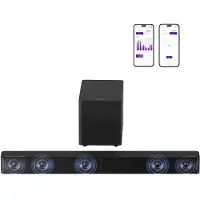 Ultimea Poseidon M60 Boom - 5.1-kanaals Dolby Atmos-soundbar, surround sound met bekabelde subwoofer, Bluetooth 5.4
