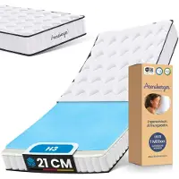 Arensberger LENA Springveermatras – 160cm x 200cm x 21cm – met Memory Foam, HR Pocketveringmatras, Hardheidsgraad H3/H4, Oprolmatras en Ergonomisch Slaapcomfort