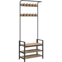 vidaXL Kapstok met plank Artisan Eiken 75 x 34 x 184 cm Bewerkt hout