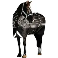Horseware 1200D FieldSafe Reflectech Plus Turnout 0g Zwart/Reflecterend & Zwart 155 cm