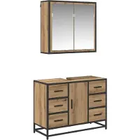 vidaXL Badkamermeubel Set 2 st Artisan Eiken 80 x 33 x 60 cm