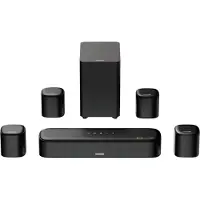 Ultimea Aura serie - 7.1 Soundbar voor TV met Dobly Atmos, Surround Sound Systeem met 5,25" Subwoofer, 4 surroundluidsprekers, zwart
