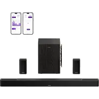 Ultimea Skywave Series - 5.1.4 Sound Systeem met Dolby Atmos en 8" Draadloze Subwoofer Soundbar Zwart
