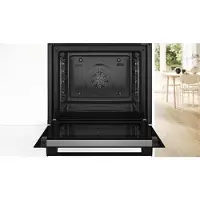 Bosch - HQG572BB3F - Serie 4 - Inbouwoven - Energielabel A+ - Air Fry-functie: voor perfect en gezonde gefrituurde gerechten - Eenvoudig te reinigen met pyrolytische zelfreiniging- Stoomoven - Zwart