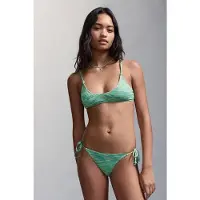 MANGO TEENS crop bikini groen/geel Meisjes Polyester Meerkleurig - maat 158(XS)