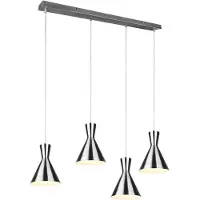 TRIO Hanglamp Enzo Beam 4-lichts RVS