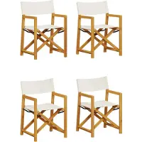 vidaXL Tuinstoelen 4 st inklapbaar stof crèmewit