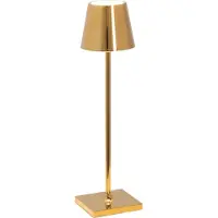 Zafferano Poldina micro acculamp binnenkant goud glanzend, messing / goud, Woon-/ Eetkamer, Aluminium, Modern