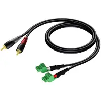 Audac CLA832 Classic 2x terminal block - 2x RCA male 1 meter