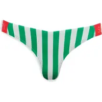 Superdry Cheeky Bikinibroekje met Strepen Groen Grootte: 44