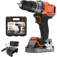 Black & Decker BCD383D1XK-QW Black&Decker Akku-Schlagbohrschr. 18V 2Ah, Kof BCD383D1XK