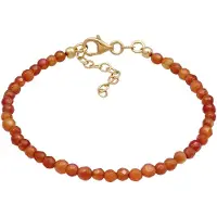 Elli - Armband - Dames Parel Moer Glans met agaat Bollen bruin in 925 Sterling Zilver Verguld - Dames