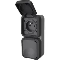 Bigbuy Dubbel stopcontact - QUARX - Aqua Pro - Buiten, verticaal, IP55, 250V, 16A
