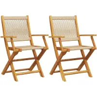 vidaXL Tuinstoelen 2 st massief acaciahout en polypropeen beige