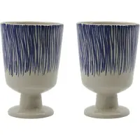 House Doctor Diva mok op voet 25 cl 2-pack Off white-Blauw
