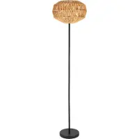 Eglo Sheldon Vloerlamp - E27 - 153.5 cm - Zwart/Natuurlijk/Bruin - Papier